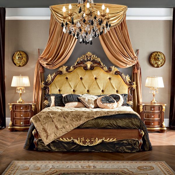 Double-bed-with-two-hardwood-night-stand-Bella-Vita-collection-Modenese-Gastone