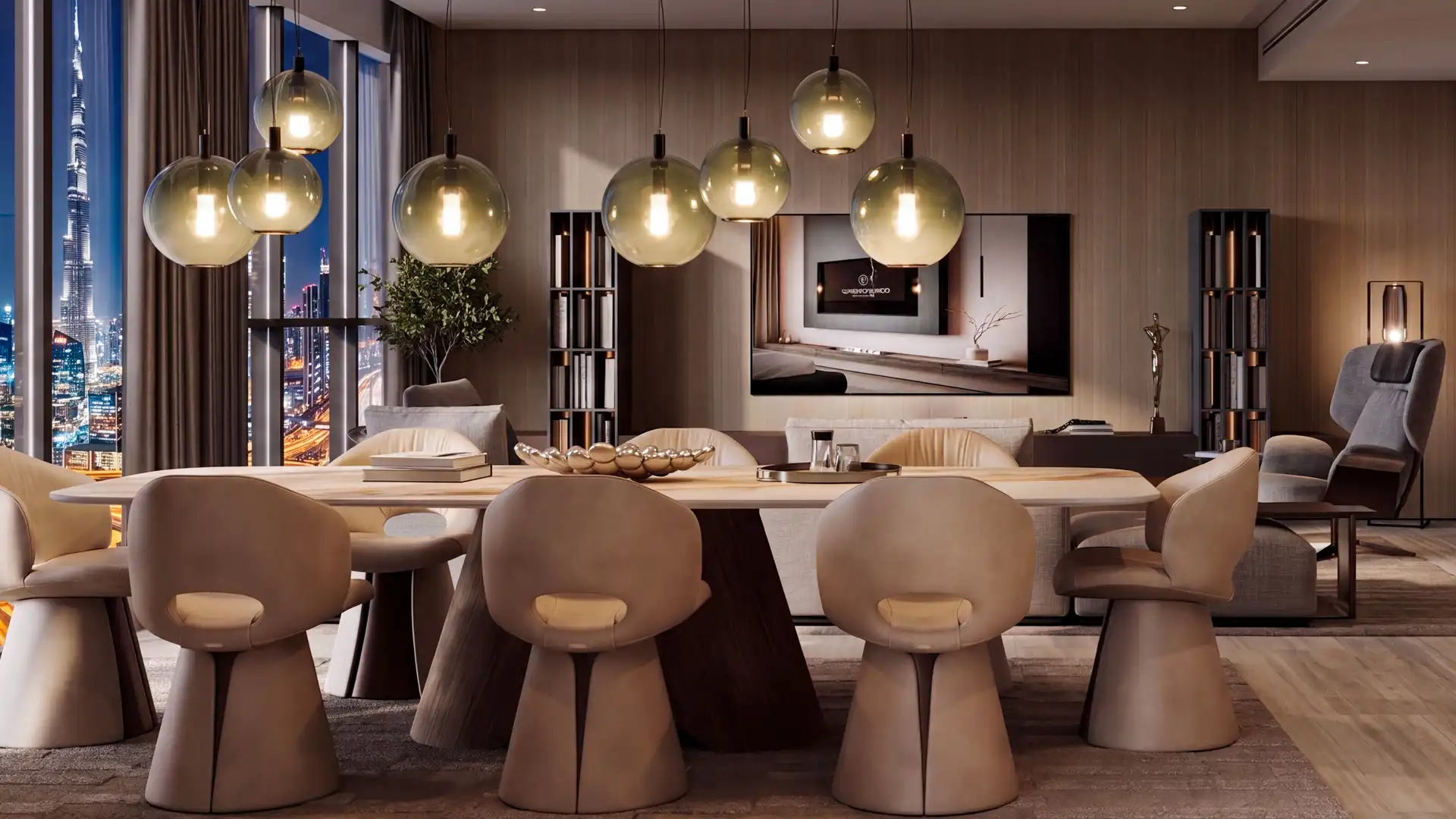 Open-plan living and dining interior at City Walk 303 Dubai