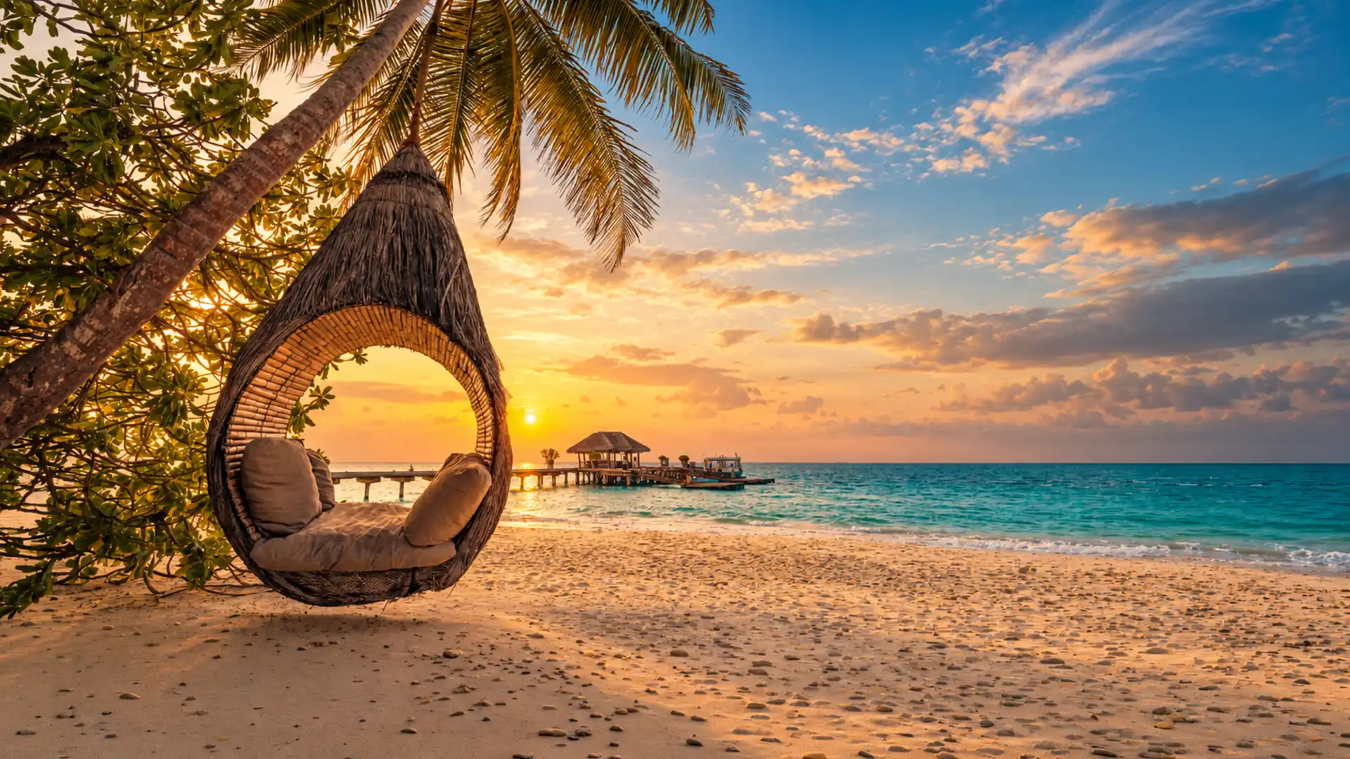 Private beach relaxation area at Sohum Zanzibar wellness resort